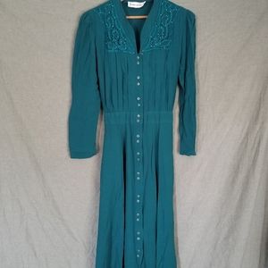 Vintage Karin Stevens Teal Dress/Duster